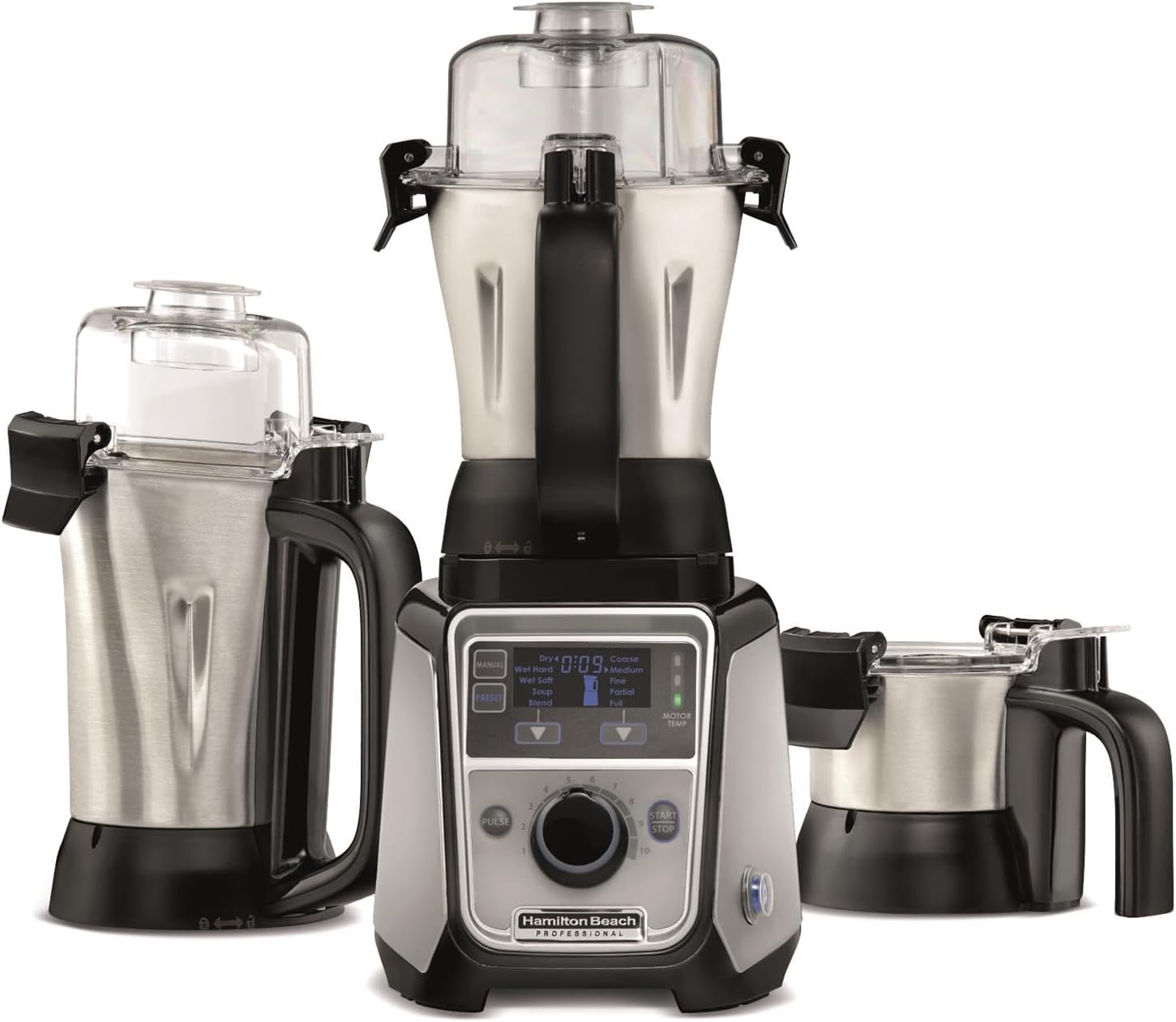 Hamilton Beach Professional Juicer Mixer Grinder 1.4kW | 3-in-1 Juicer Mixer Grinder & Blender for Indian Cooking | 13 Smart Programs | Universal Blade System | Leakproof Tritan® Jars | 58770-SAU