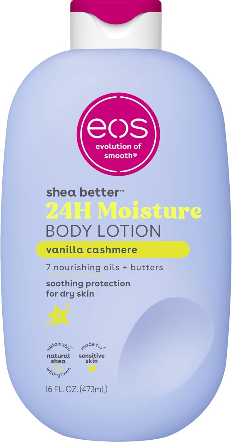 eos vanilla cashmere body lotion shea better 24hr moisture - 16 oz/473 ml