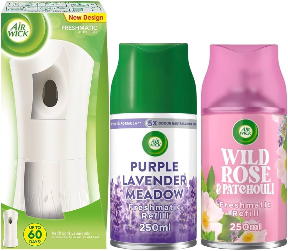 Airwick Air Wick Freshmatic Autospray Wild Rose & Patchouli, Gadget, Refill, Battery Included