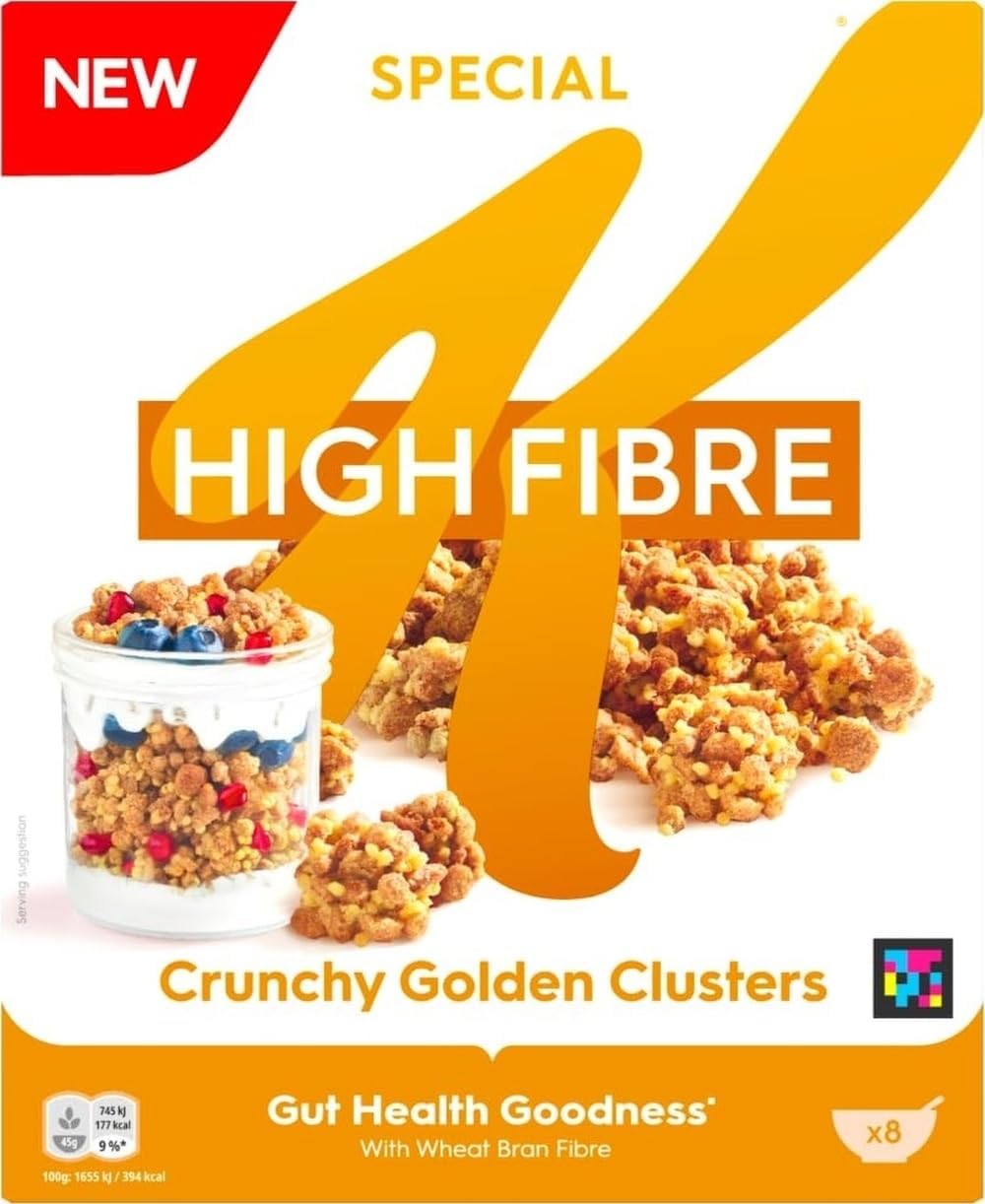 Kellogg's Special K Golden Crunchy Golden Clusters Breakfast Cereal 360g | High Fibre cereal delicious for breakfast , fortified with vitamins and minerals including iron, vitamin D and B vitamins