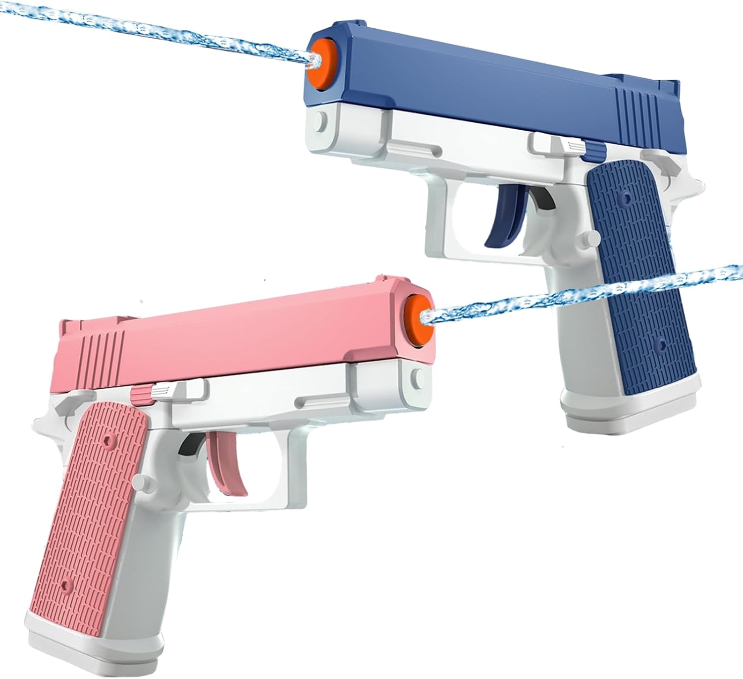 Cool Small Manual Water Guns 2 Pack - Super Squirt Water Pistol Toys for Kids&Aldult, Summer Outdoor Beach Pool Play, No Battery Needed, Aldult Boys Girls (Blue-MSG-HYTP)