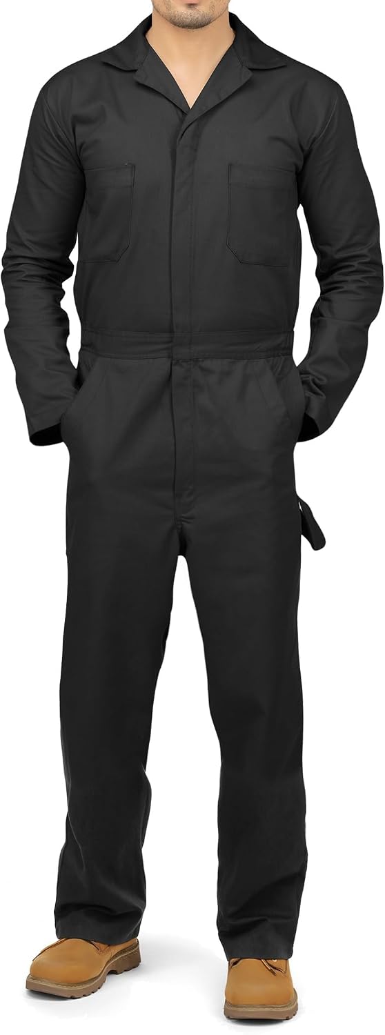 NY Threads Men’s Twill Coverall Relaxed Fit Long Sleeve Utility Work Wear