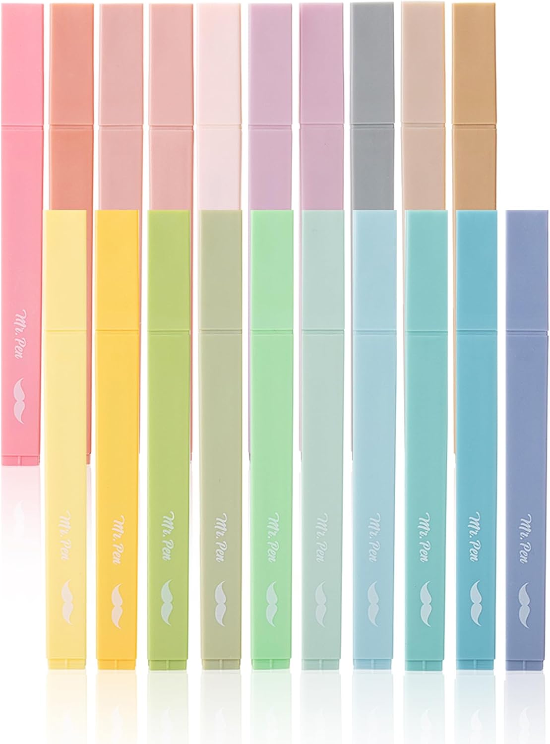 Mr. Pen- Aesthetic Highlighters, 20 pcs, Chisel Tip, Pastel Colors, No Bleed Bible Highlighter Pastel, Assorted Colors, Back to School Supplies