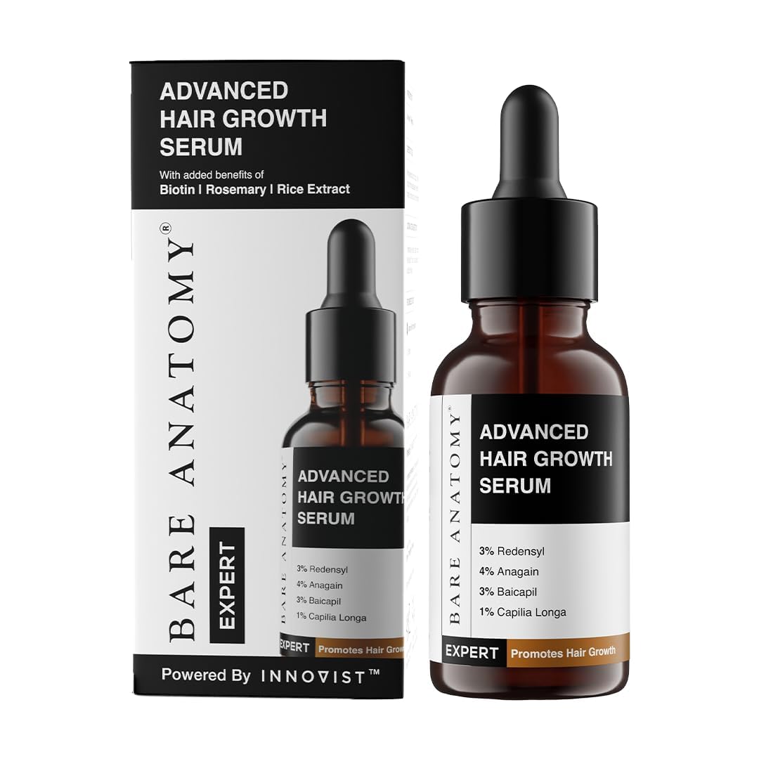 B'ar-e Anatomy Advanced Hair Growth Serum | 3% Redensyl + 4% Anagain + 3% Baicapil + 1% Capilia Longa, Rosemary, Biotin & Rice Extract | Thick Density | Hair growth & Hair fall control serum