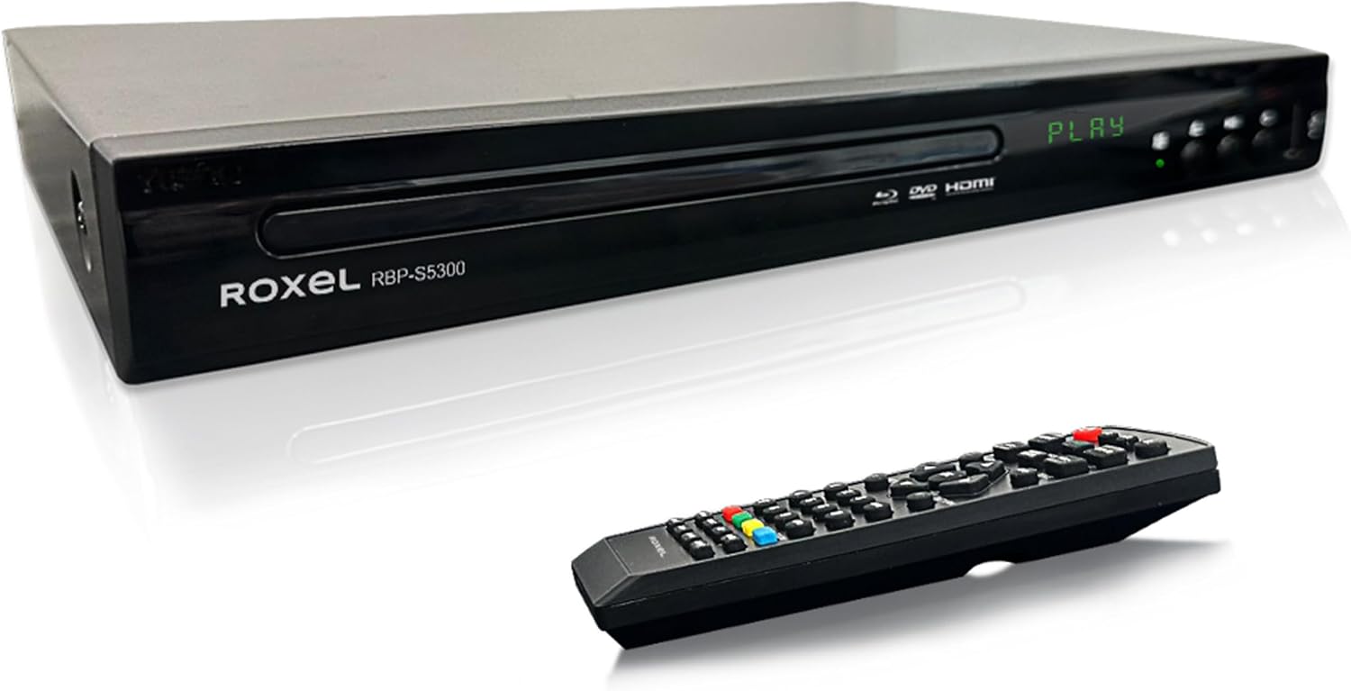 Roxel RBP-S5300A Blu-ray Player | Multi region | Digital LED Display | Dolby DTS Surround Sound | DVD Playback | USB, HDMI, RCA, Coaxial Port, All Region