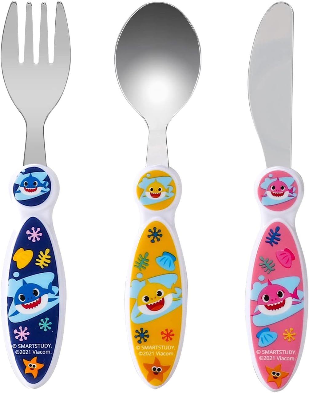 Baby Shark Children's Kids 3pcs Cutlery Set - Knife/Fork/Spoon