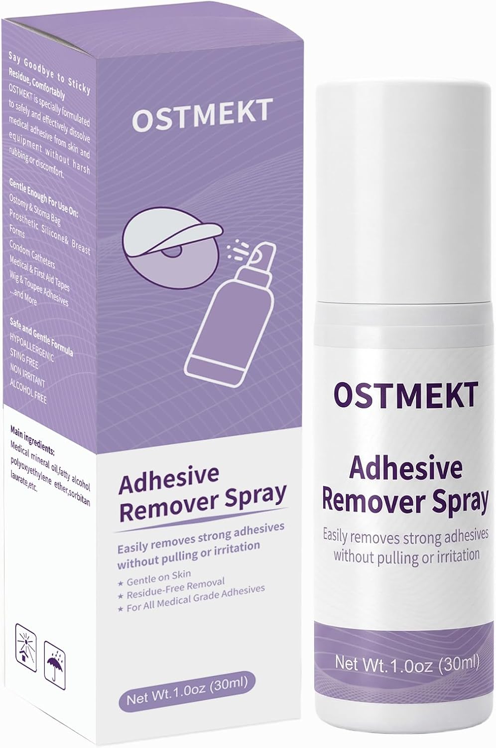 Medical Adhesive Remover Spray – No Sting Alcohol Free Ostomy Adhesive Remove,Gentle Adhesive Remover for Skin,Stoma,Mastectomy,Adhesive Tape