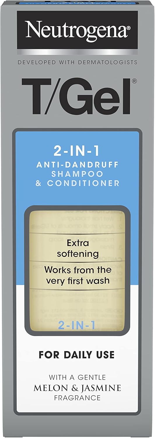 Neutrogena T/Gel 2 in 1 Anti-Dandruff Shampoo and Conditioner (1x 150ml), 2 in 1 Shampoo and Conditioner to Help Fight Dandruff From First Wash, Haircare for Soft, Shiny Healthy-Looking Hair