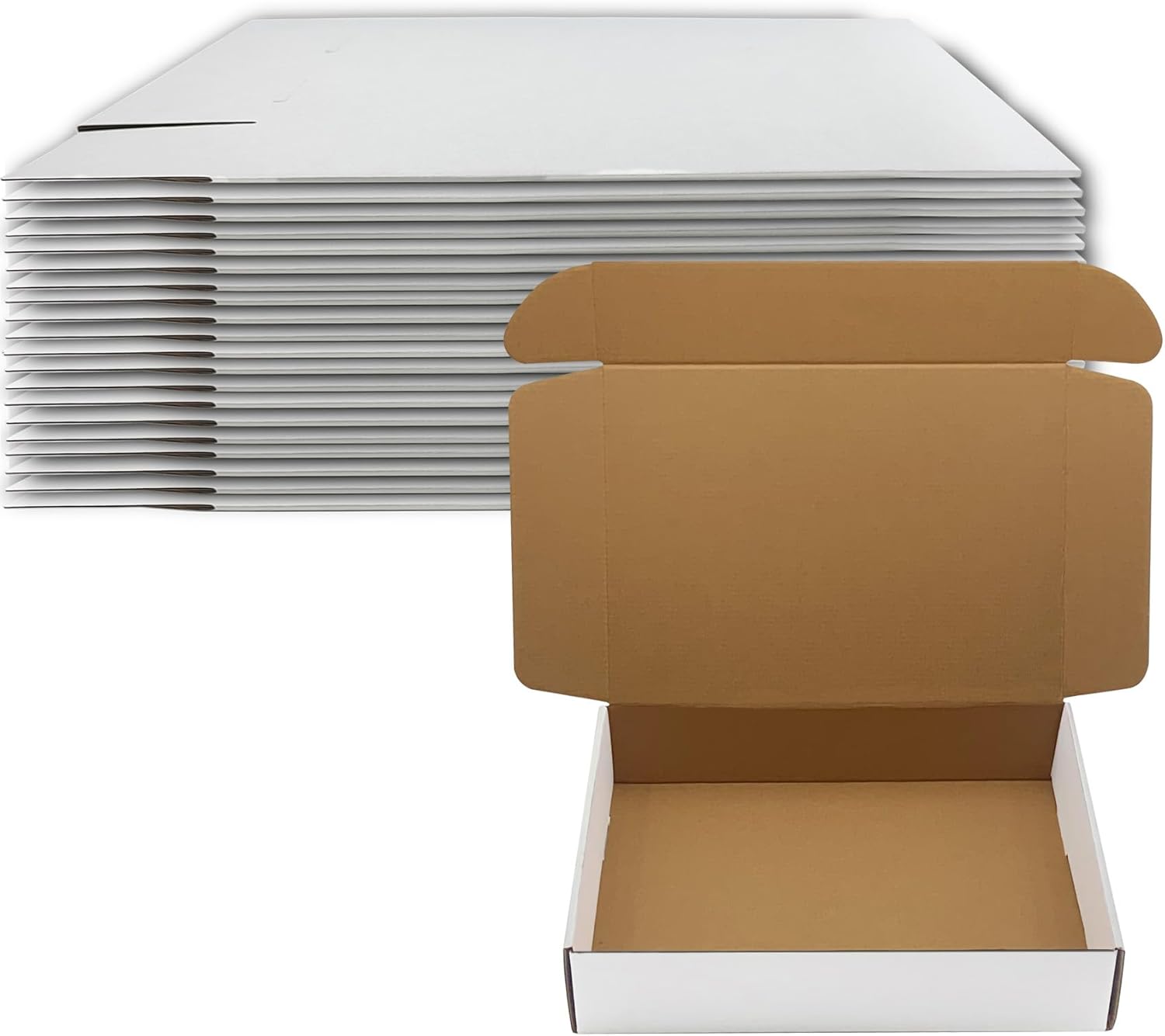 14x10x3 inch Shipping Boxes Set of 20， White Corrugated Cardboard Box Mailer Boxes for Packaging Small Business Shipping，Mailing Boxes Bulk for Birthday Wedding Party Book Literature Gift Giving