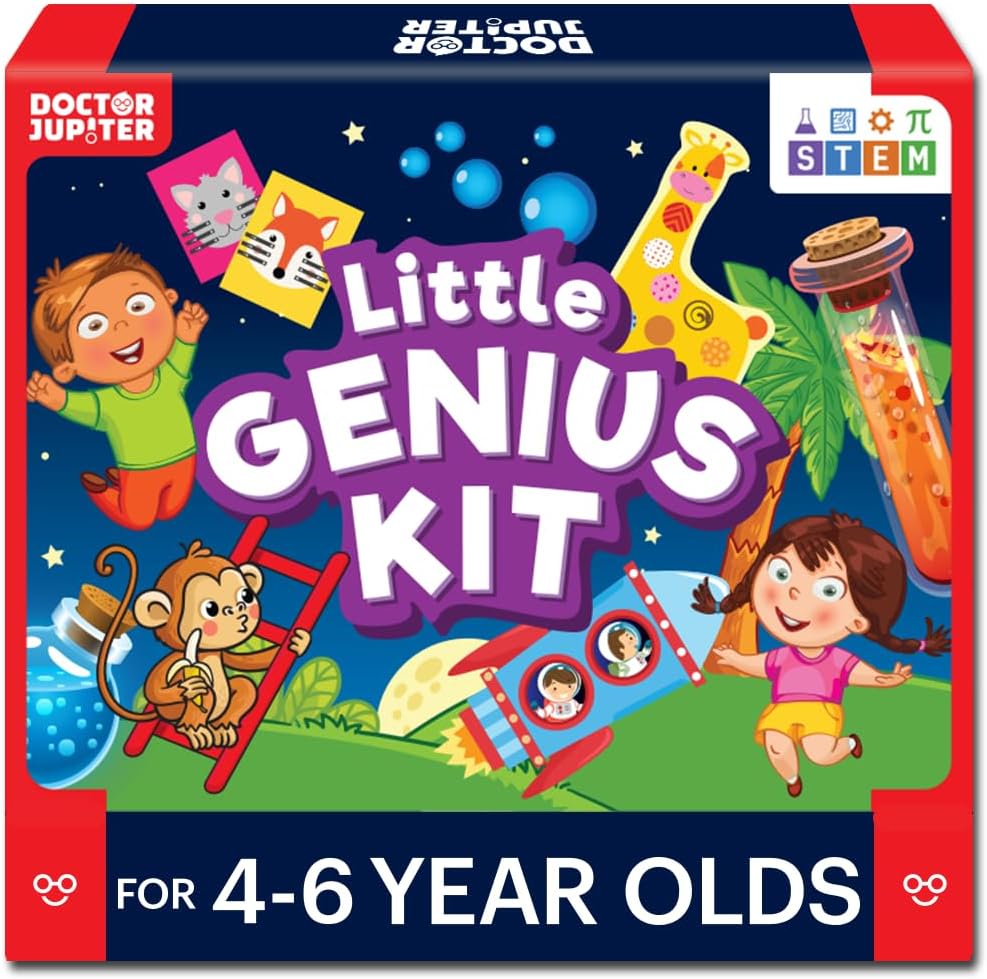 Doctor Jupiter Little Genius Kit for Boys & Girls 4-6 Year Olds | Educational Toys for 4-5-6 | Learning Toys for Toddlers | Preschool Learning Activities | STEM Toys | Science Experiments