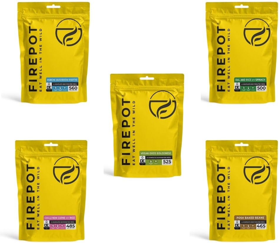 Firepot Vegan Ration Expedition Pack (5 Meal) - Healthy Dehydrated Expedition Food