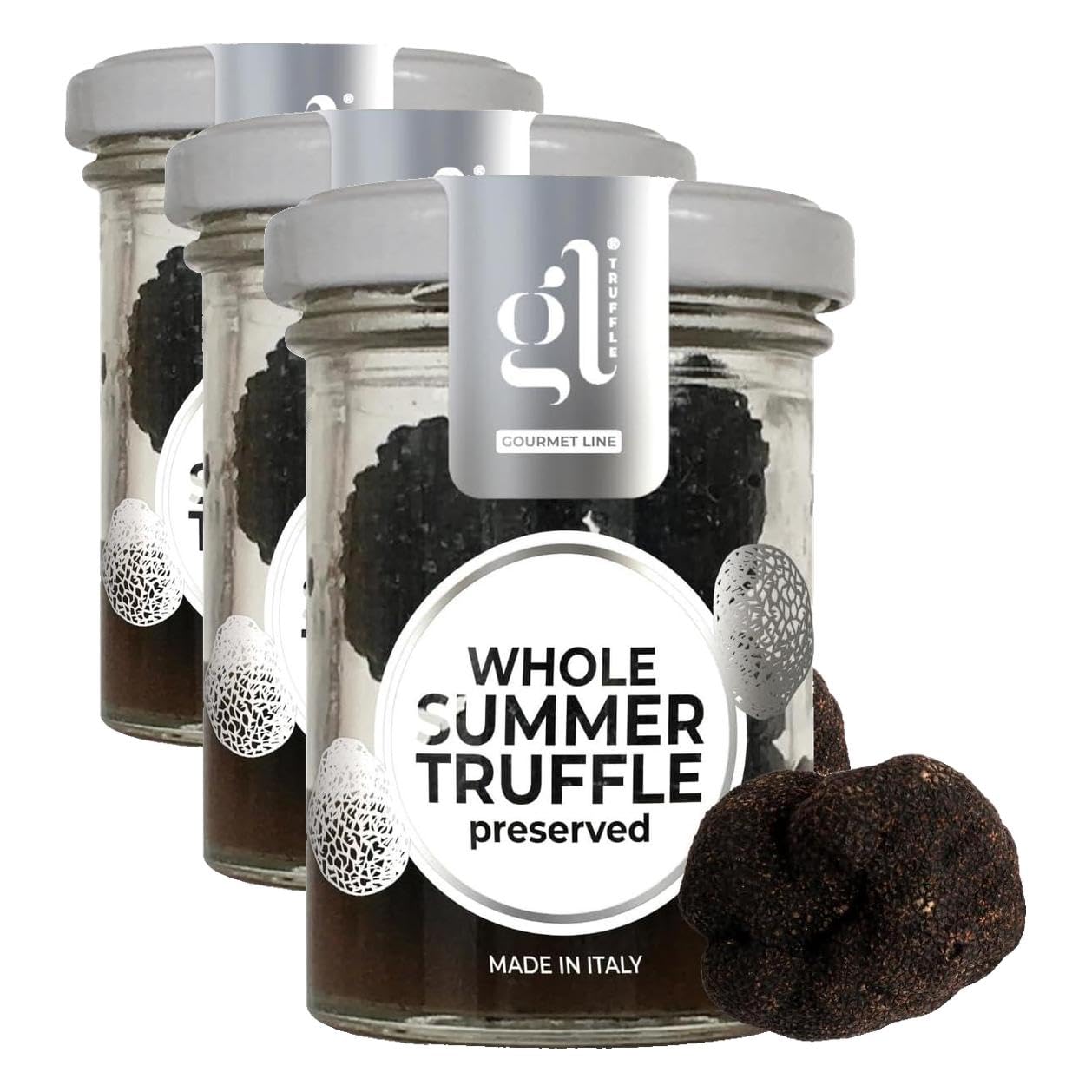 GL TRUFFLE GOURMET LINE - Whole Black Summer Truffle, 35 gm (1.2 oz) (Pack of 3)