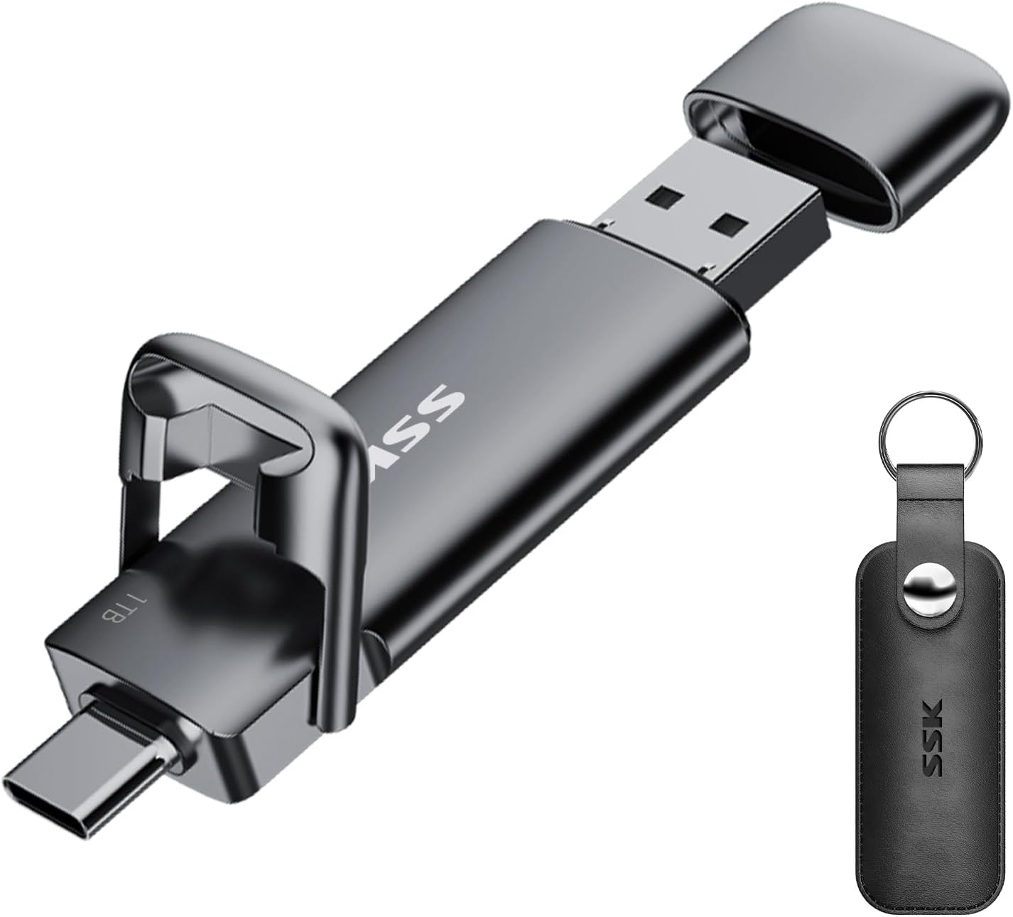 SSK 1TB USB C Drive Up to 550MB/s, Fast USB-Stick Dual Drive Type-c +A USB3.2 Gen2 Solid State Drive, External SSD Memory Stick for Android Phone Laptop Tablet Mac Business Travel Essential