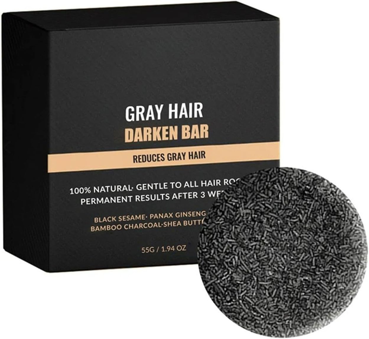 Anti-grey Hair Shampoo Bar, Hair Darkening Shampoo and Conditioner Soap, Solid Grey Hair Darkening Shampoo Bar for grey hair cleanses and nourishes hair and scalp (1)