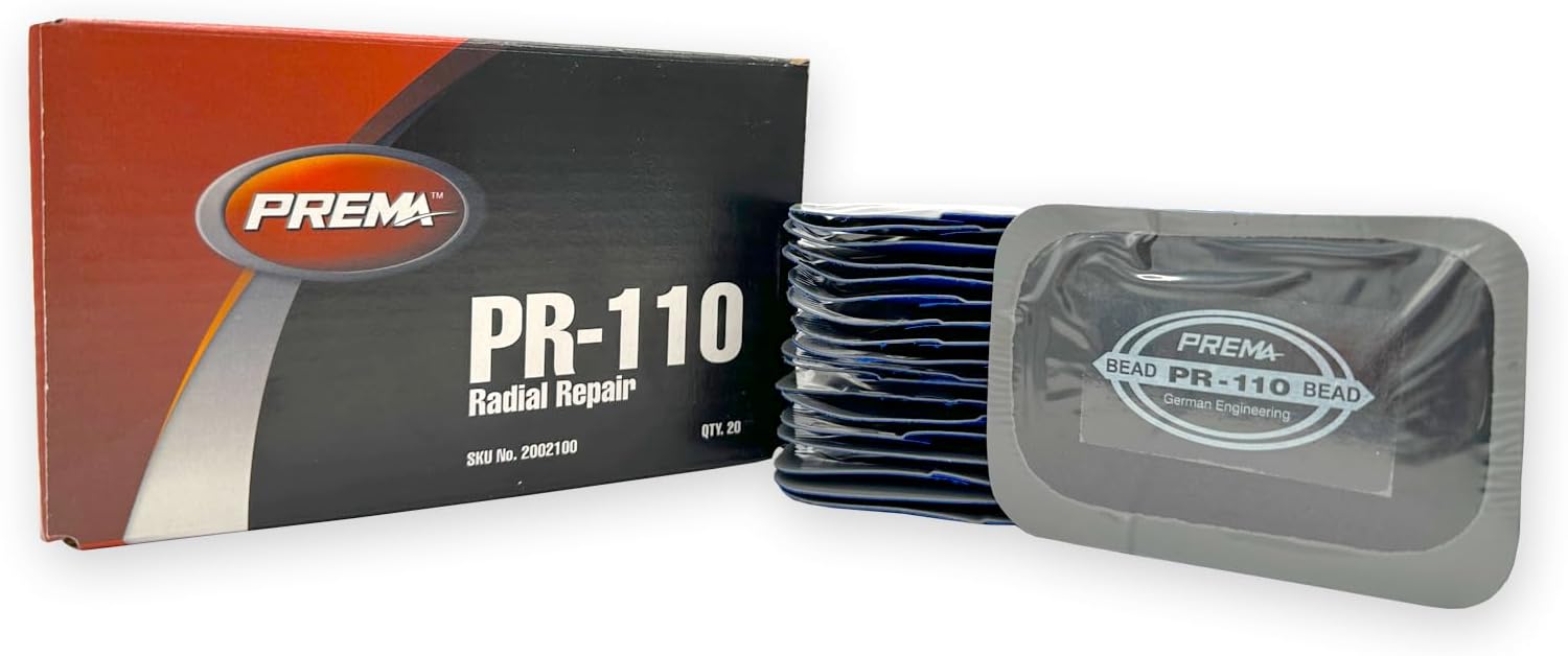PREMA PR-110 Radial Tire Patches - 3.25" x 2.25" Self-Vulcanizing Flat Tire Universal Passenger Tire and Truck Tire Patches – 20 Count