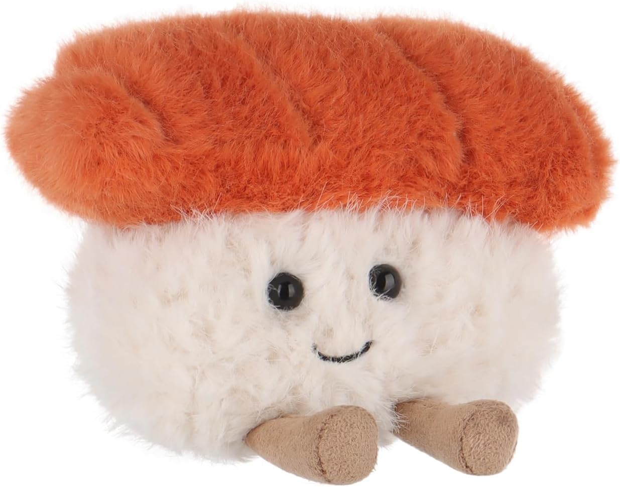 Apricot Lamb Sushi Plush Food Plushies Stuffed Animals for Kids, Soft Cute Plush Toys for Baby Girl and Boy, Fluffy Salmon Sushi