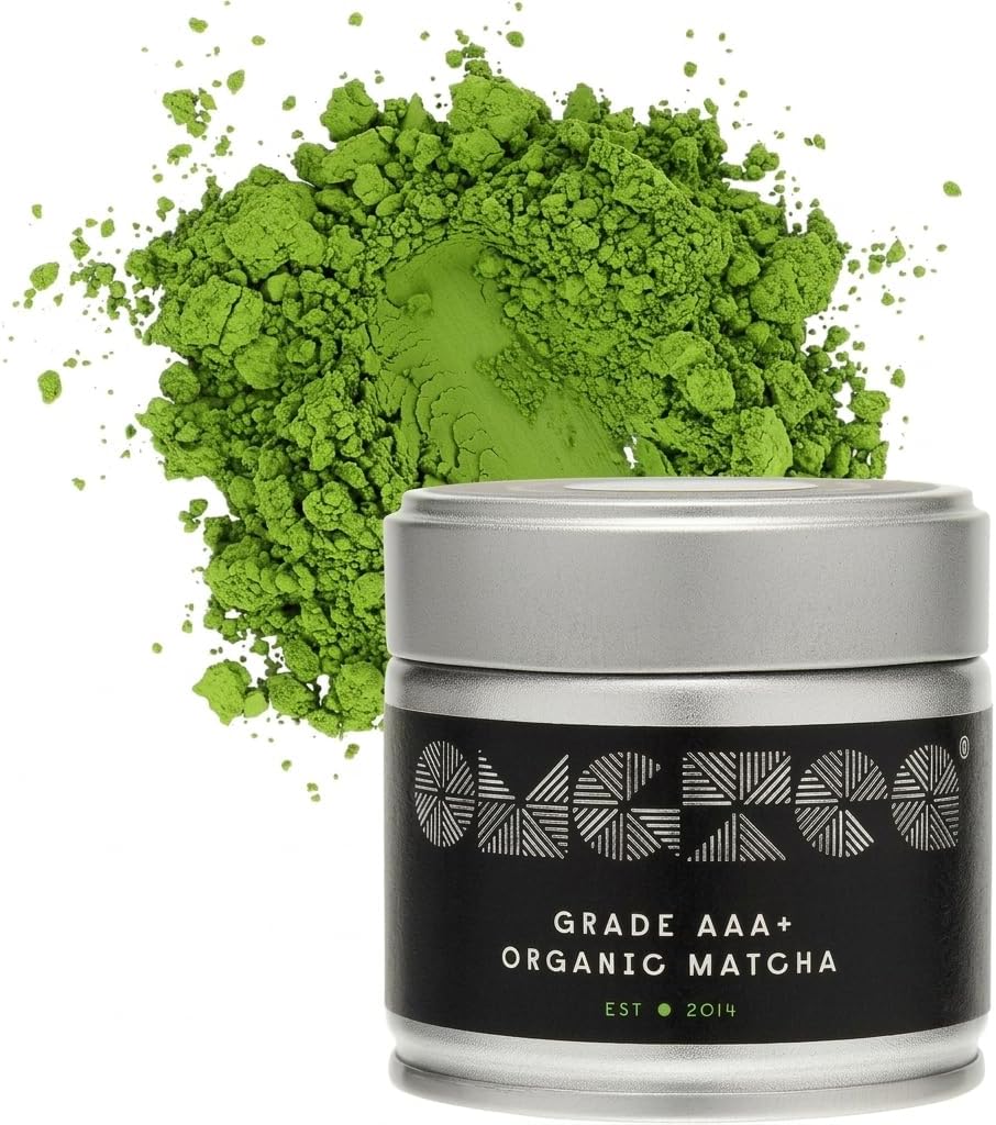 OMGTEA AAA+ Super High-Grade Organic Japanese Matcha Green Tea Powder Ceremonial Grade AAA+ – 30g/30 Servings. 3 Star Great Taste Award Winner 2022.