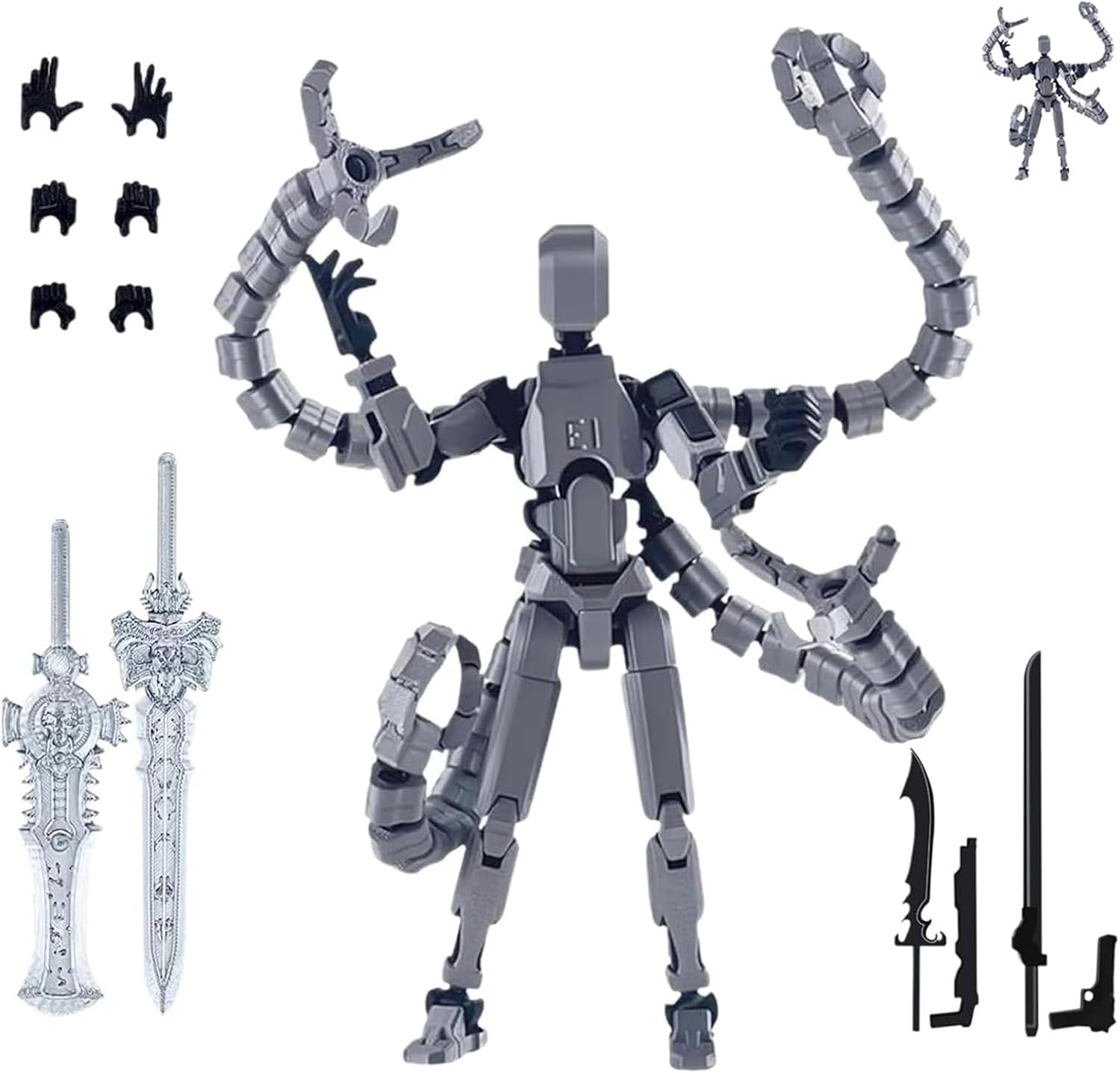 T13 Action Figure, Action Figure, with 12 Accessories Points Cool Desktop Decoration Gift, Action Figures for Game Lovers and Collectors for Boys Girls Kids and Men