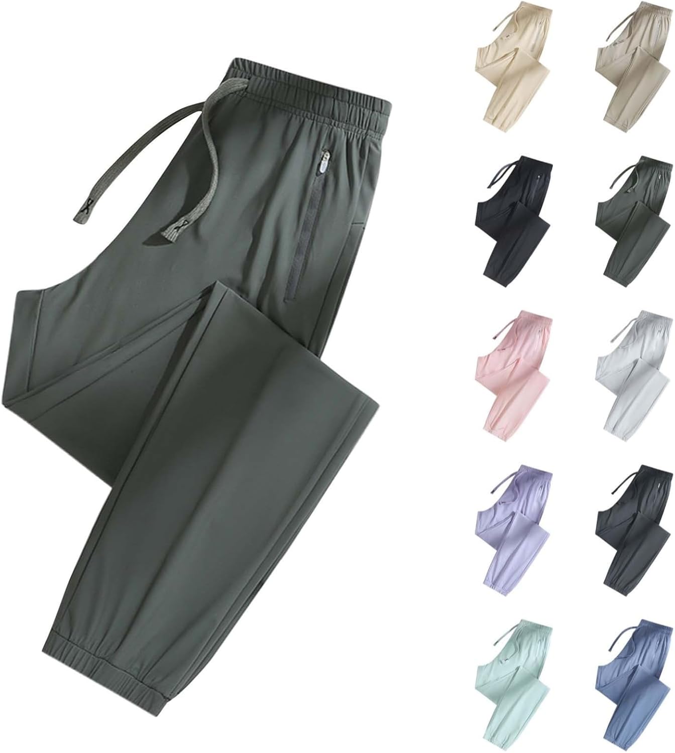 Stretchy Pants for Women 2025 Unisex Trendy Elastic Soild Color Quick Drying Pants Breathable Trousers with Pockets