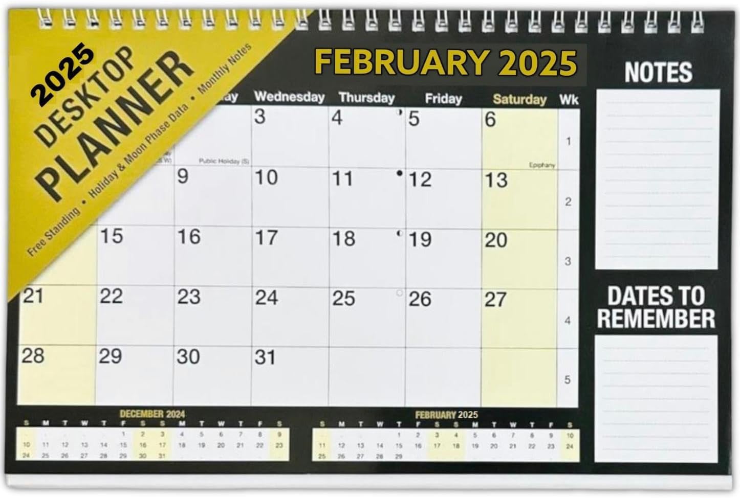 2025 Month To View Desktop Planner Red And White Calendar For Home Office And School Use
