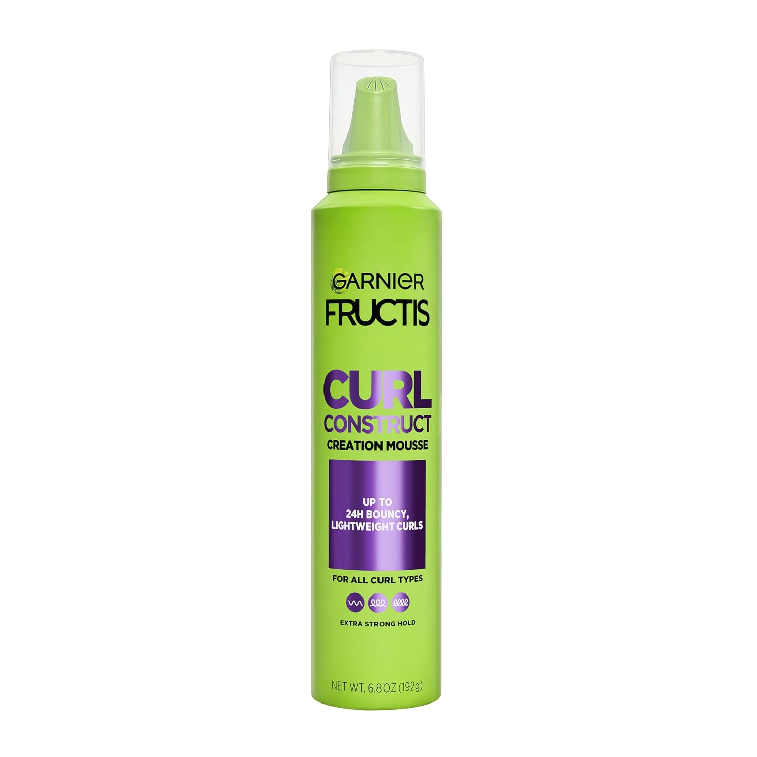 Garnier Fructis Curl Construct Creation Mousse, Curl Activator Provides Frizz Control, Long-Lasting Hold, and No Weigh-Down for Curly, Wavy, and Coily Hair, 6.8 oz (Packaging May Vary)