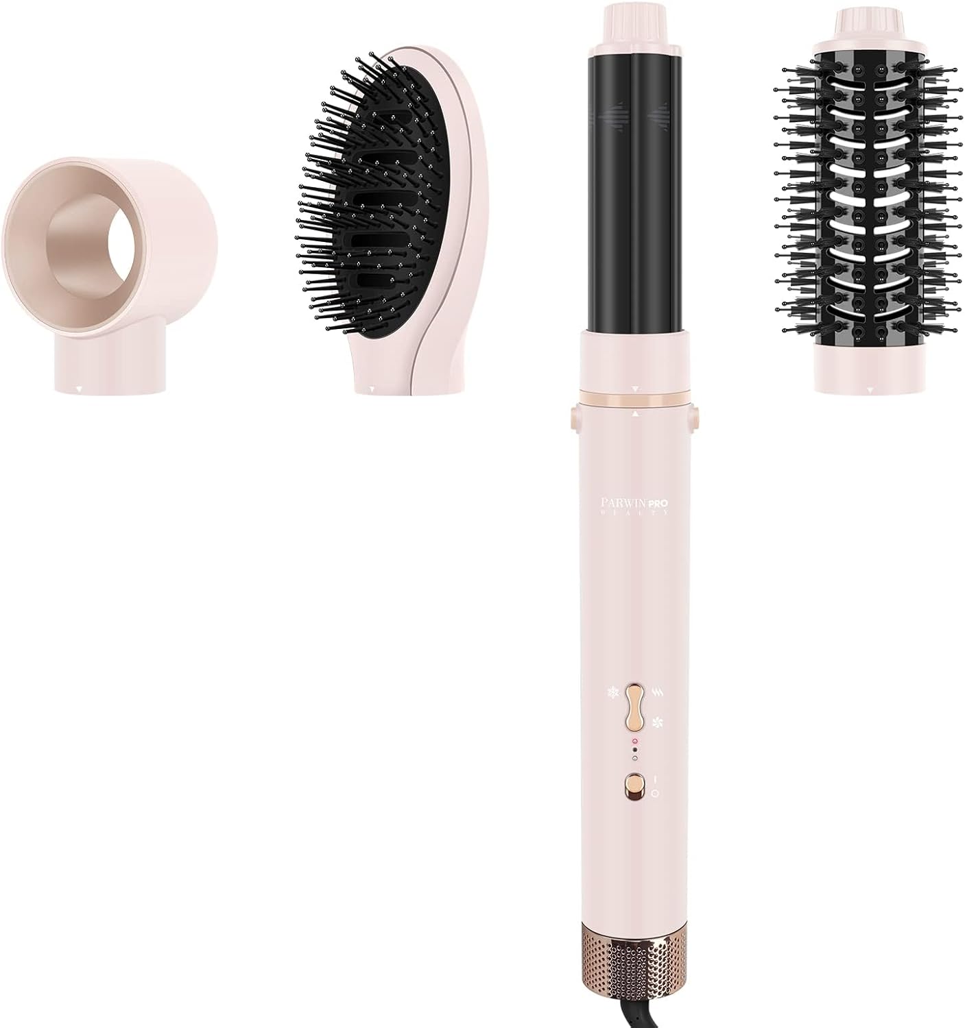 4 in 1 MaxAIR Styler, PARWIN PRO BEAUTY Air Styler 110000 RPM High-Speed Ionic Hairdryer Fast Drying, Hair Styling, Volumizing, and Curling (Pink)