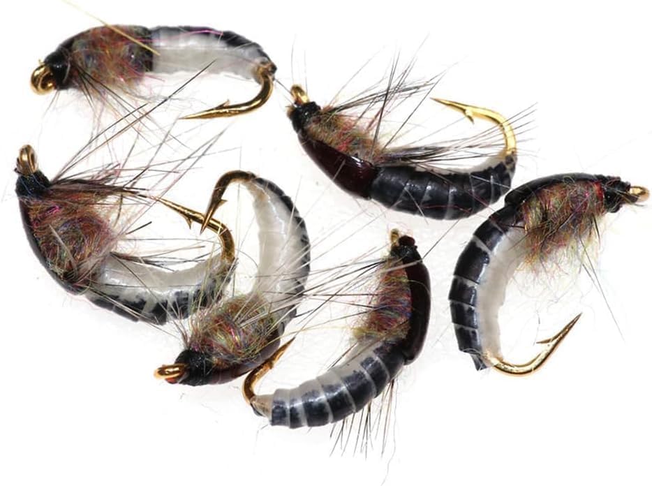 6 Pcs Realistic Nymph Scud Fly for Trout Fishing Artificial Insect Bait Lure Fishings Tackle Fishing Soft Plastic Hunting Fishings Lures