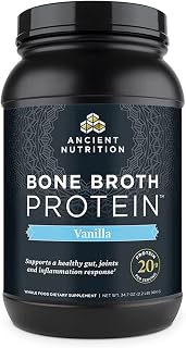 Ancient Nutrition Protein Powder Made from Real Bone Broth, Vanilla, 20g Protein Per Serving, 40 Serving Tub, Gluten Free Hydrolyzed Collagen Peptides Supplement, Great in Protein Shakes