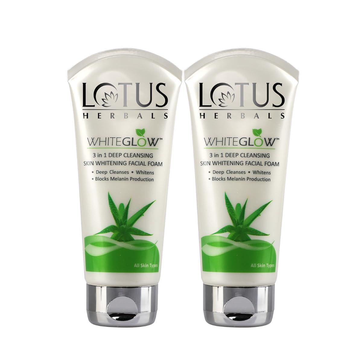 White-Glow Deep Cleansing Facial Foam Face Wash, 3 in 1 Formula, Dark Spot Control, For All Skin Types, 100g, Pack of 2