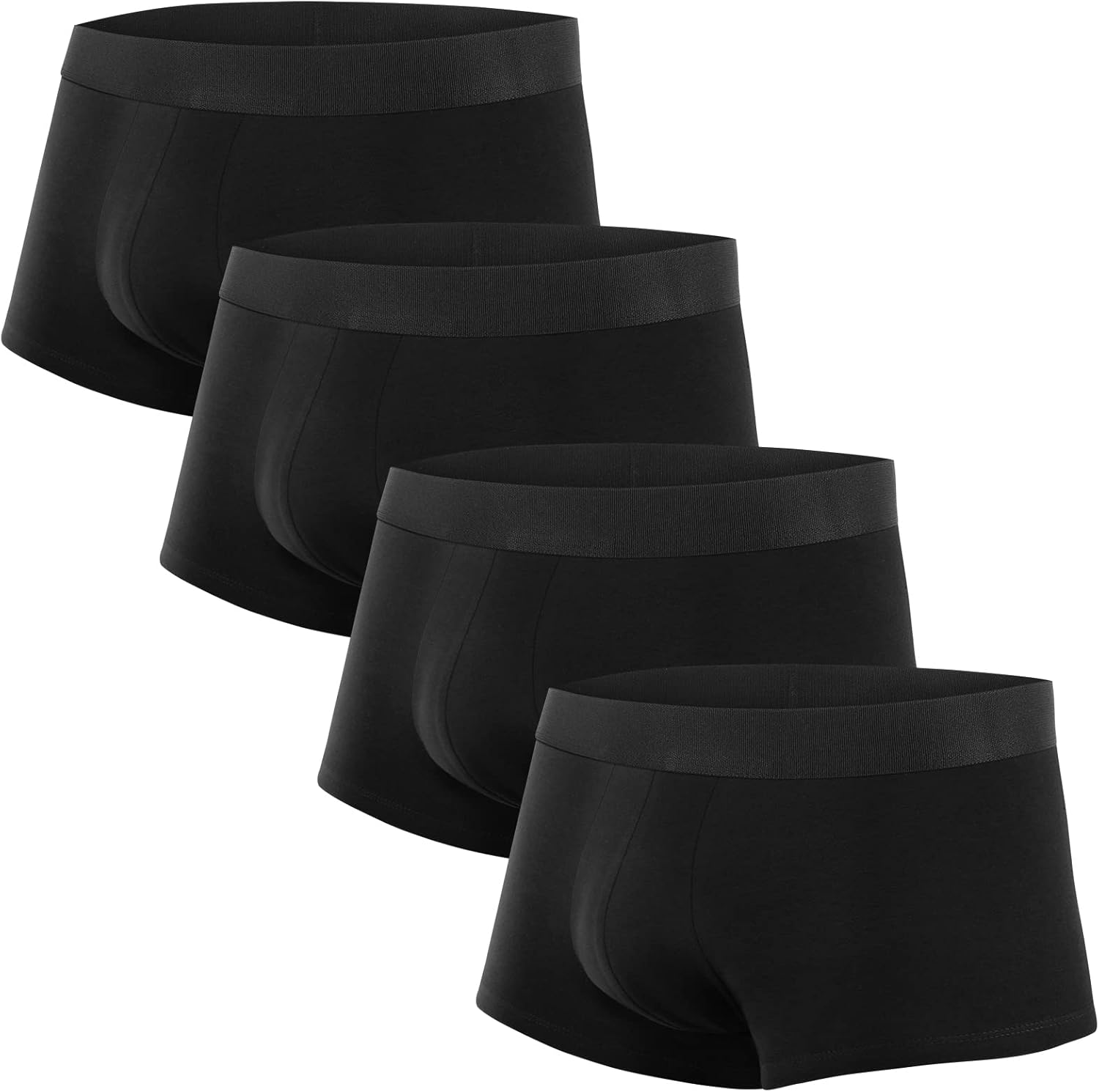 Natural Feelings Mens Underwear Boxer Briefs Pouch Trunks Underwear for Men 1.5" No Fly Boxer Trunks 4-Pack