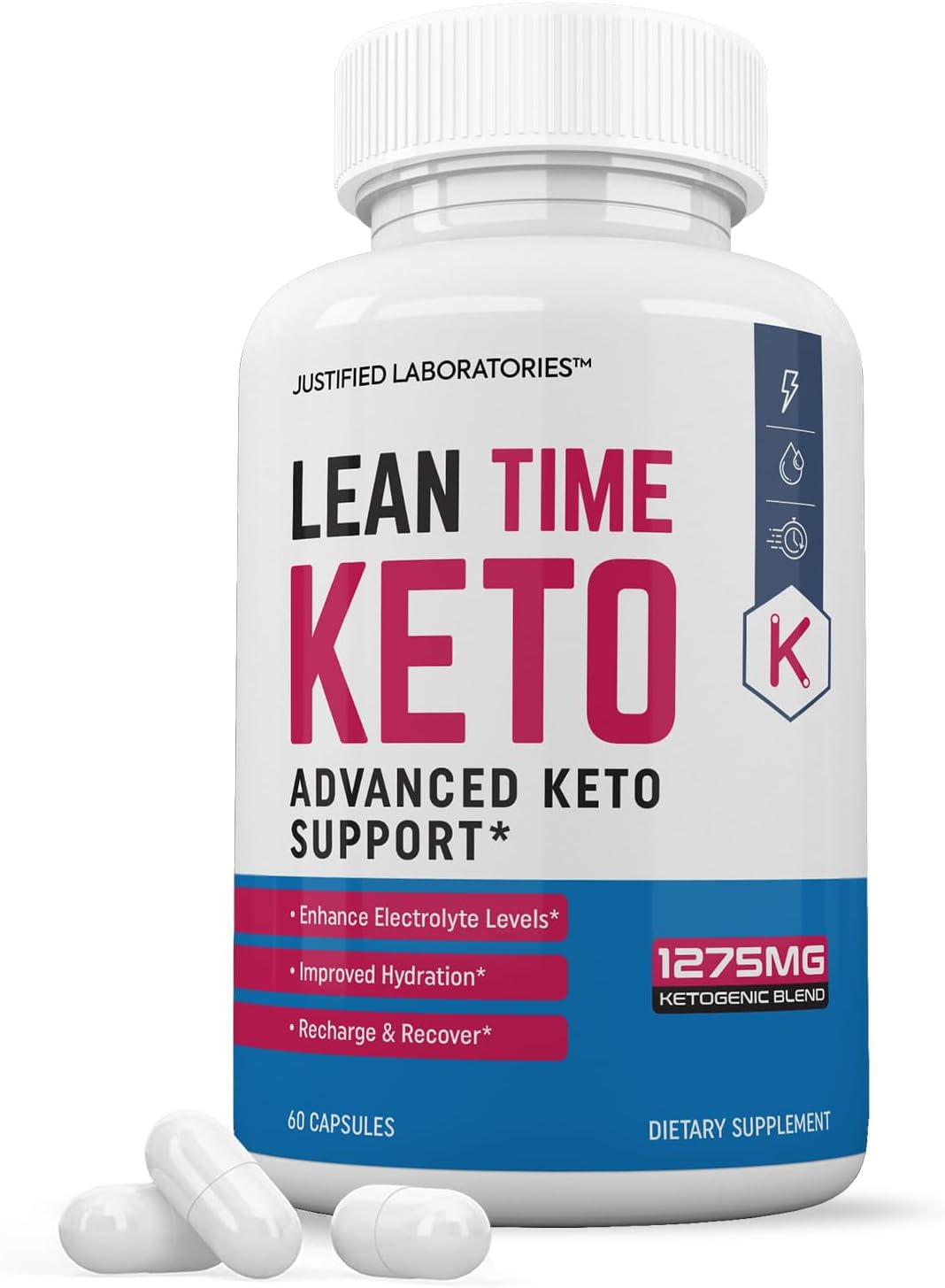 Lean Time Keto Pills 1275MG New & Improved Formula Contains Apple Cider Vinegar Extra Virgin Olive Oil Powder Green Tea Leaf 60 Capsules