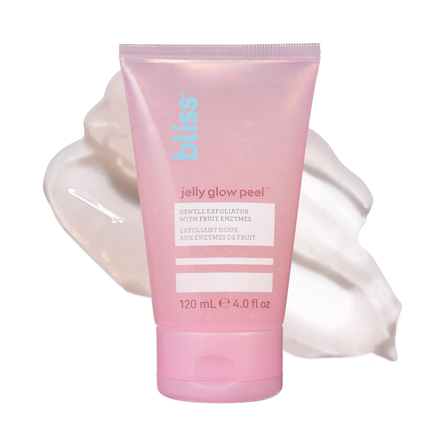 Bliss Jelly Glow Peel™ Gentle Non-Abrasive Cleanser and Exfoliator With Fruit Enzymes - 4 Oz - Nourishes and Hydrates Skin - Clean - Vegan & Cruelty Free