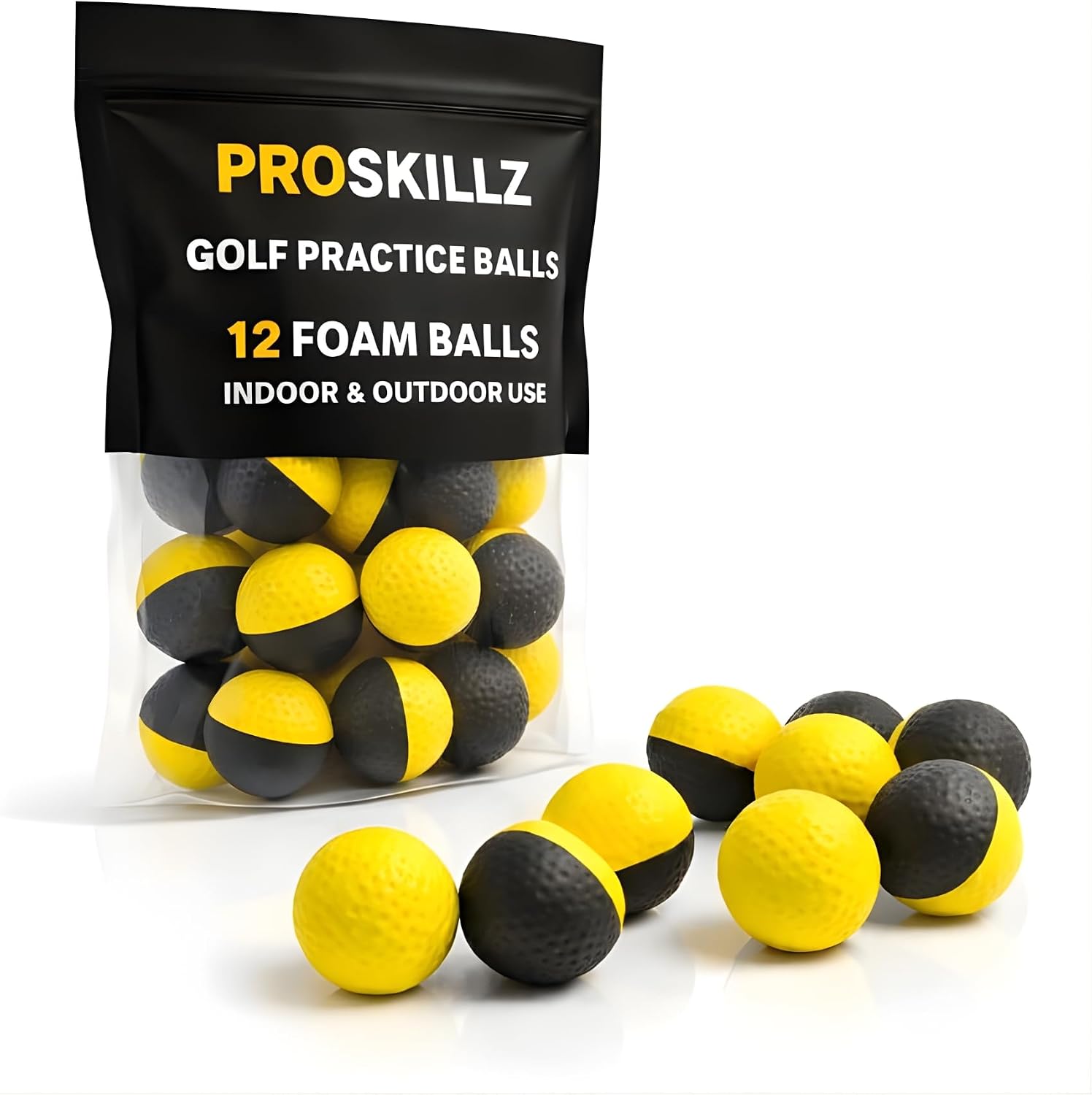 Golf Practice Foam Balls I True Spin & Feel Practice Golf Balls | Weighted Foam Balls, Ideal for Indoor or Outdoor Training — Great Golf Gift for Men & Women