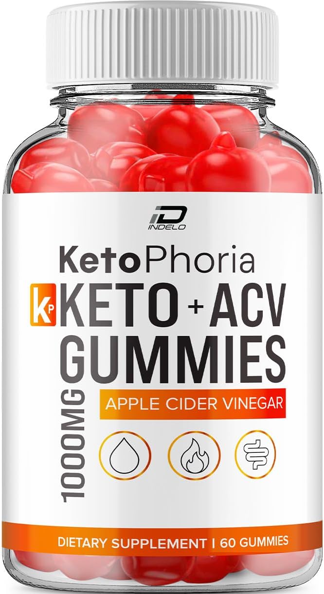 Ketophoria Keto ACV Gummies Supplement – Keto phoria Gummy Apple Cider Vinegar 1000MG, Ketoforia Gummy Reviews, Vitamin B12 (1 Pack – 60 Gummies)