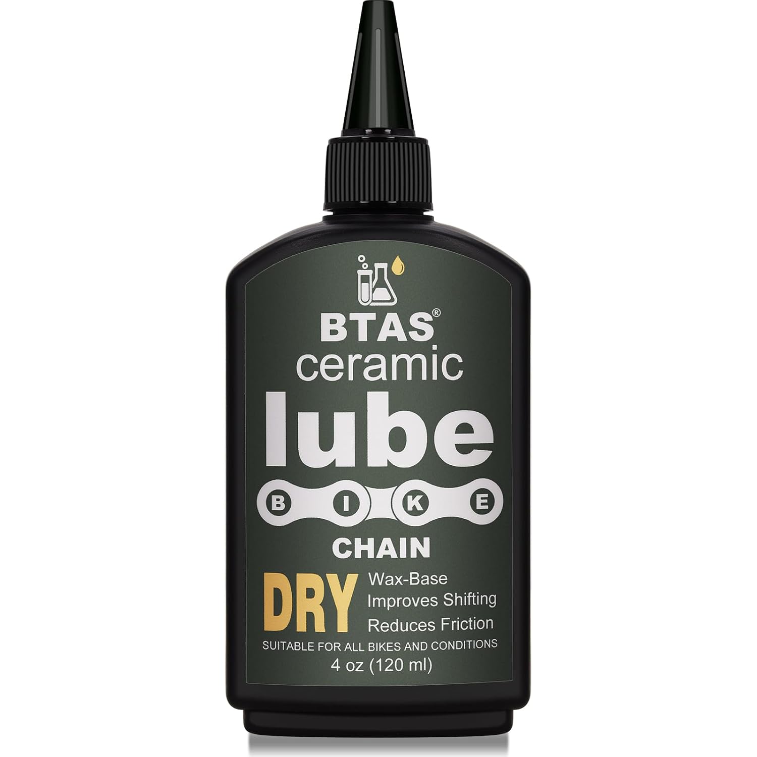 Dry Bike Chain Wax Lube 4 oz for Road,Mountain Bike,MTB & Bicycle Chain Lubricant Oil with Ceramic Nanoparticle and PTFE (Teflon)