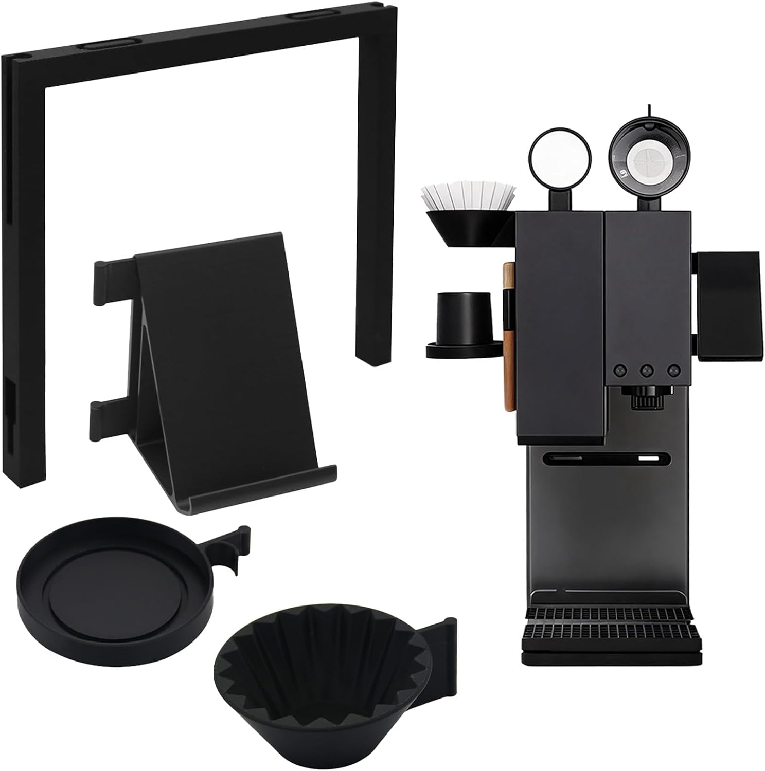 Detachable Coffee Accessory Storage Rack Black Right