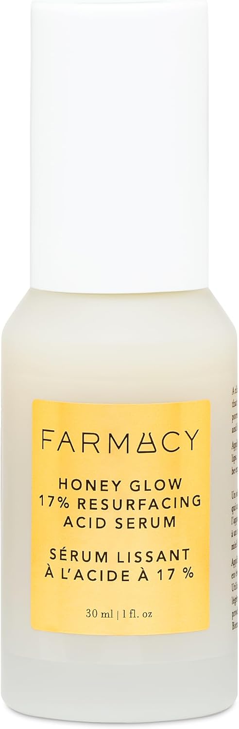 Farmacy Honey Glow 17% AHA & BHA Resurfacing Night Serum - Facial Serum with Hyaluronic Acid - Reduces Fine Lines & Pores(30ml)