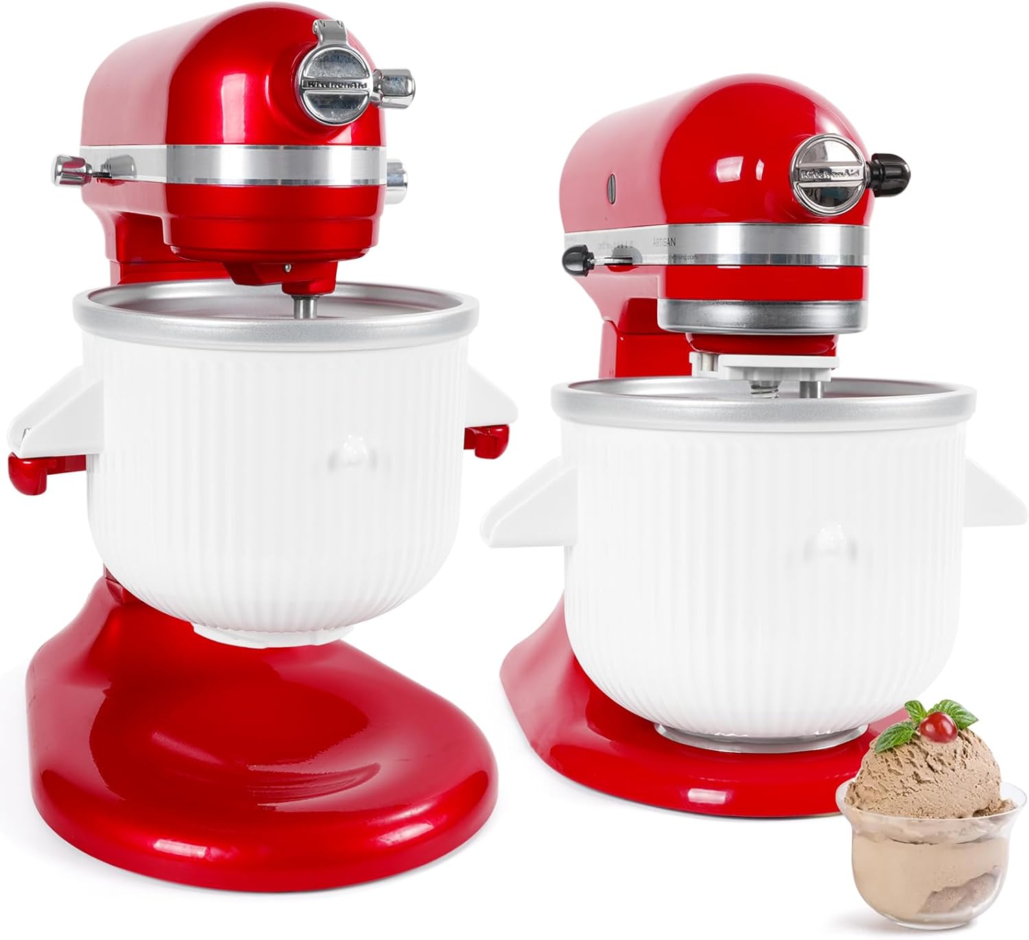 Gdrtwwh Ice Cream Attachment for Kitchenaid Stand Mixer,Ice Cream & Sorbet Gelato Maker,Fits Kitchenaid 4.3 Litre Stand Mixer and 4.8 Litre Bowl-Lift(Dishwasher Safe)
