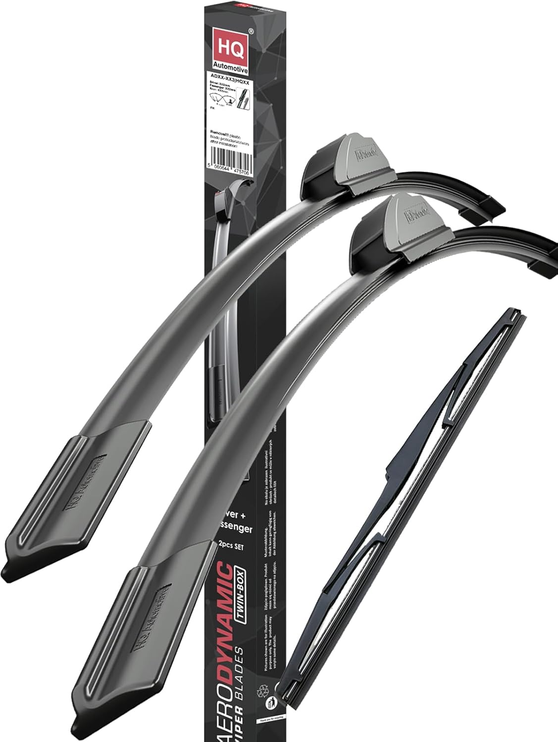 HQ Automotive Wiper Blades for TOYOTA Yaris Hatchback (2020 and later) Front Rear Wipers Replacement Kit