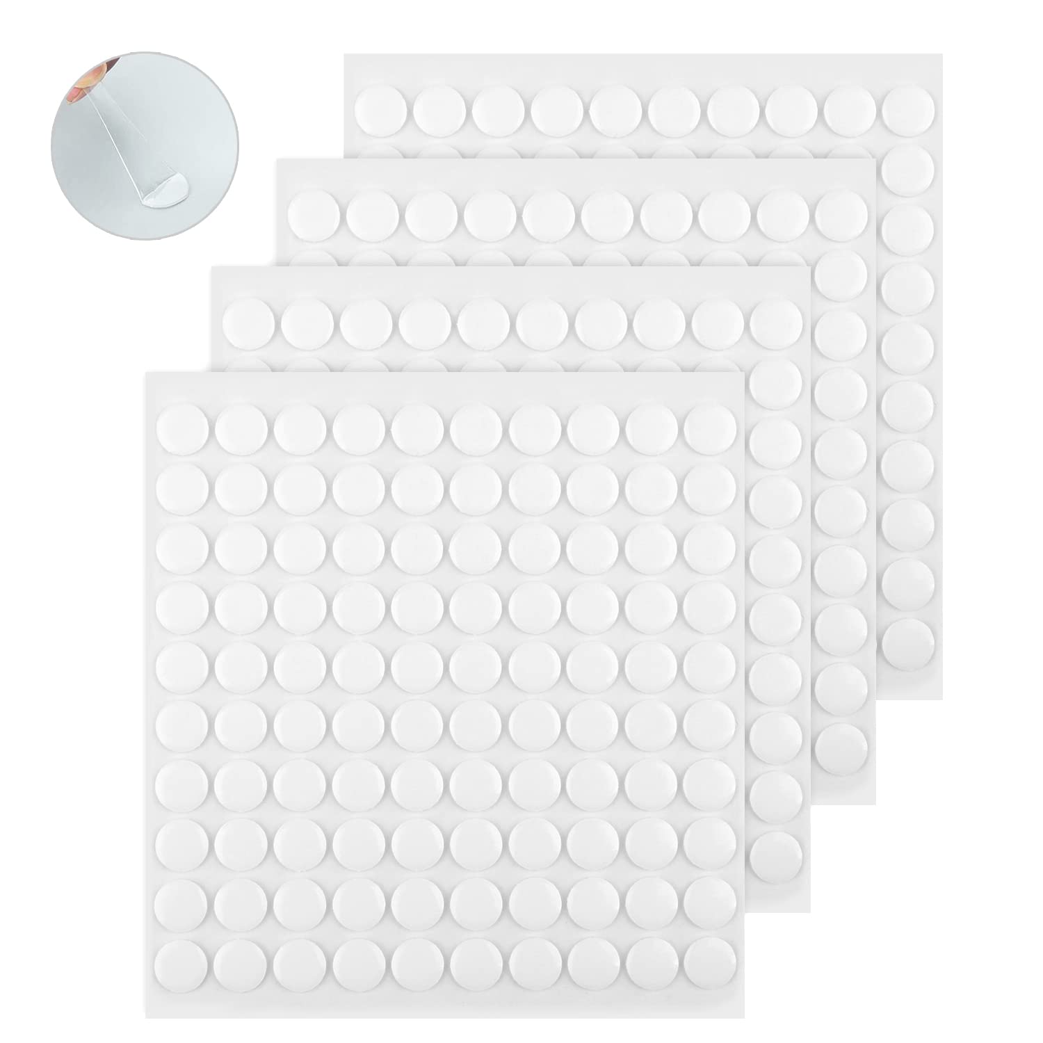 Yafe 400 Pieces Double Sided Transparent Putty, 10 mm Adhesive sticky Pads Heavy Duty Mounting Putty Removable Traceless sticky Putty for Photos Wall, Posters, Kitchen, Party