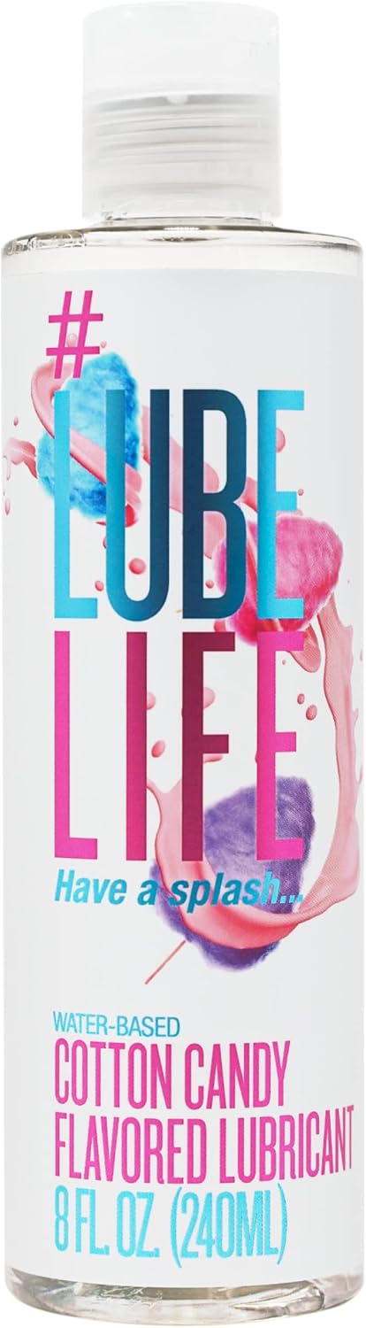 Lube Life Water-Based Cotton Candy Flavored Lubricant, Personal Lube for Men, Women and Couples, Made Without Added Sugar, 240 ml