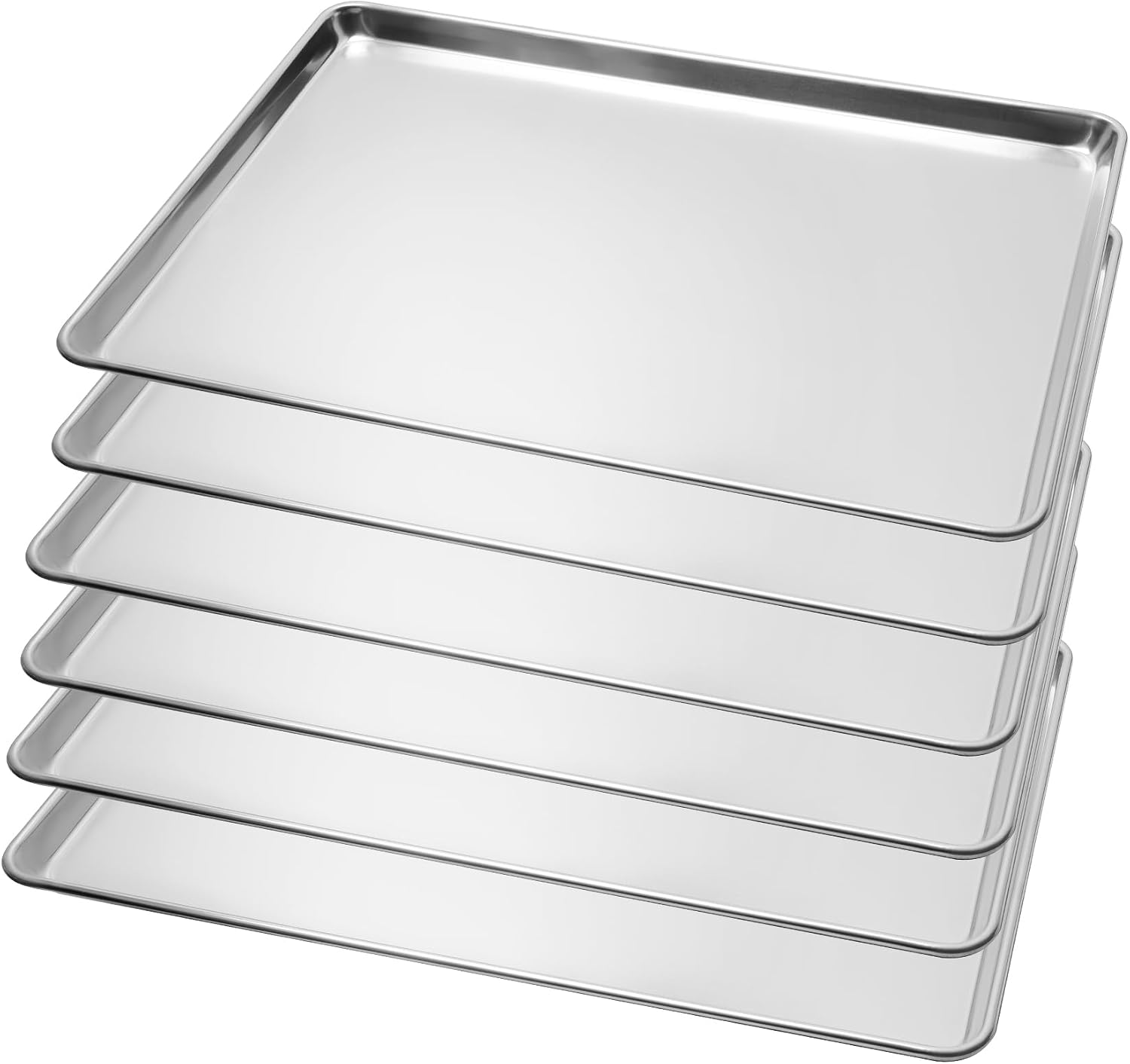 BIEAMA 6 Pack 26" x 18" Full Size Baking Sheet Pan, Aluminum Commercial Pan