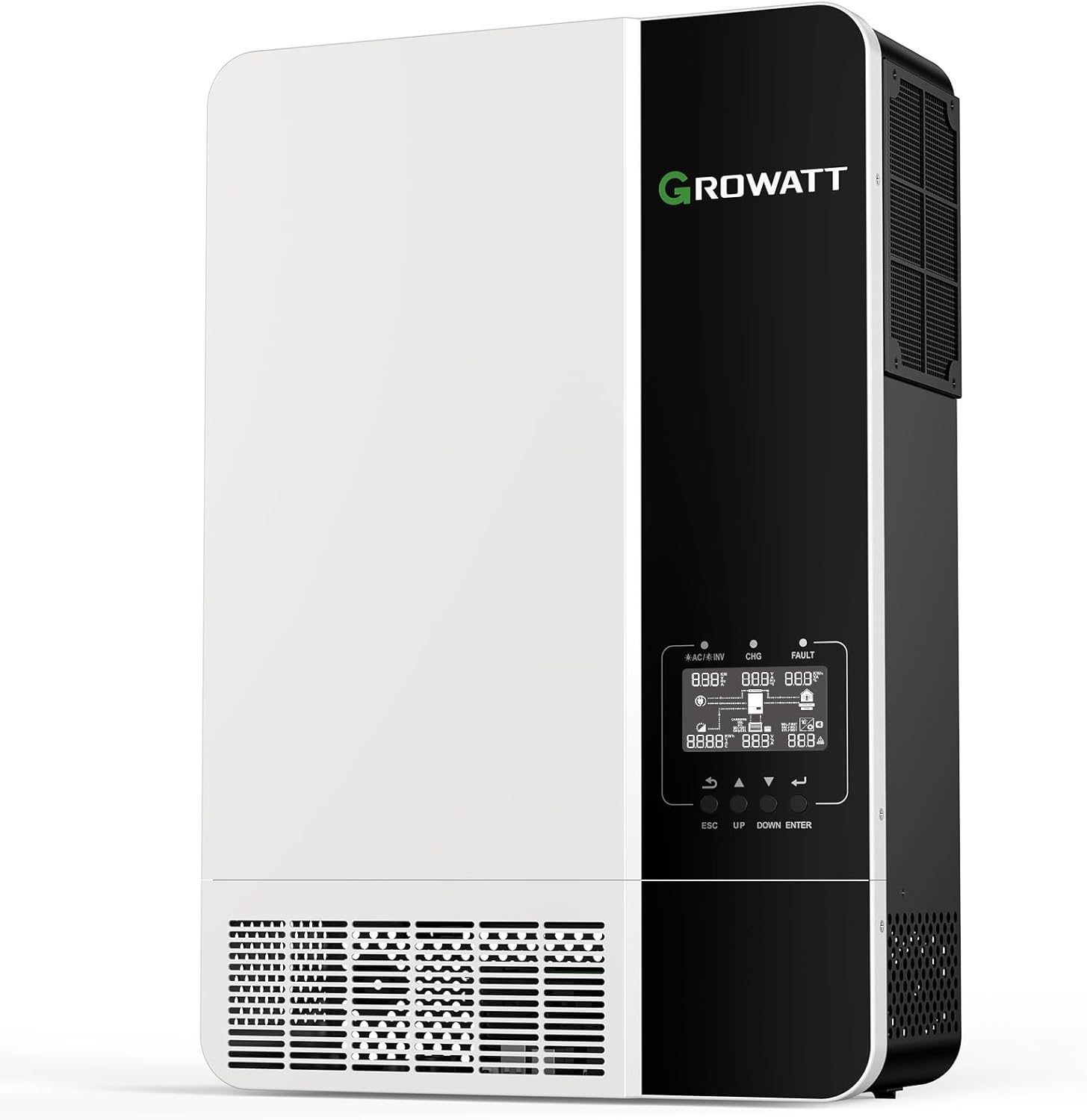 GROWATT 3500W Hybrid Solar Inverter, DC 48V to 120V AC Pure Sine Wave Off Grid MPPT Charge Controller for 48V Lithium AGM Battery Home Energy System, Support Parallel, UL1741, IEEE1547