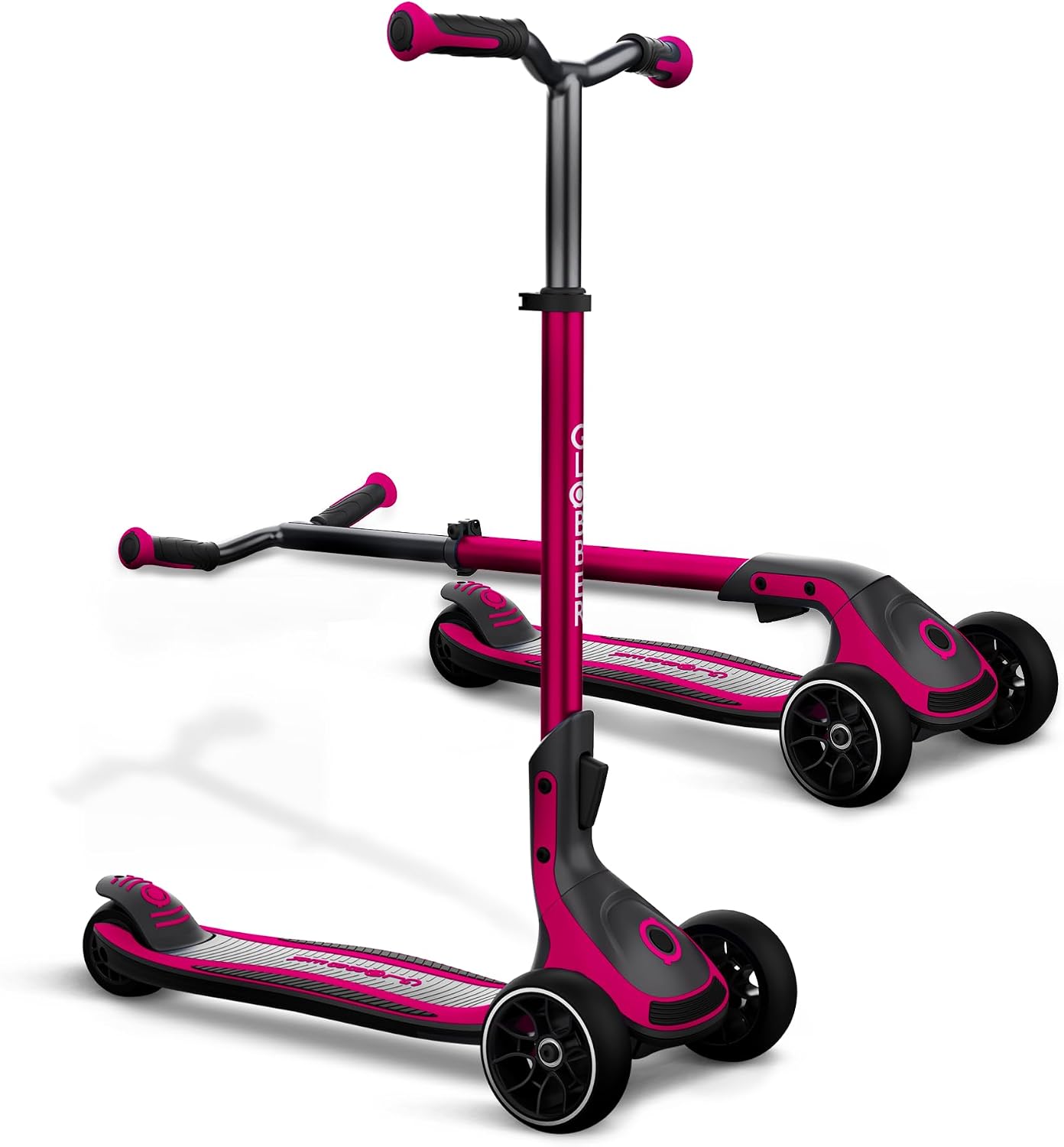 Globber Ultimum 3 Wheel Scooter with Patented Steering System, Adjustable Height, Robust, Extra Wide Deck and Wheels, Folding Scooter For Boys and Girls 5+ to Adult - 2 Year Warranty