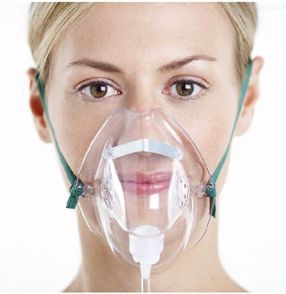 Adult Oxygen Mask with 6.6' Tubing - Soft - XL Size - 6 Pack