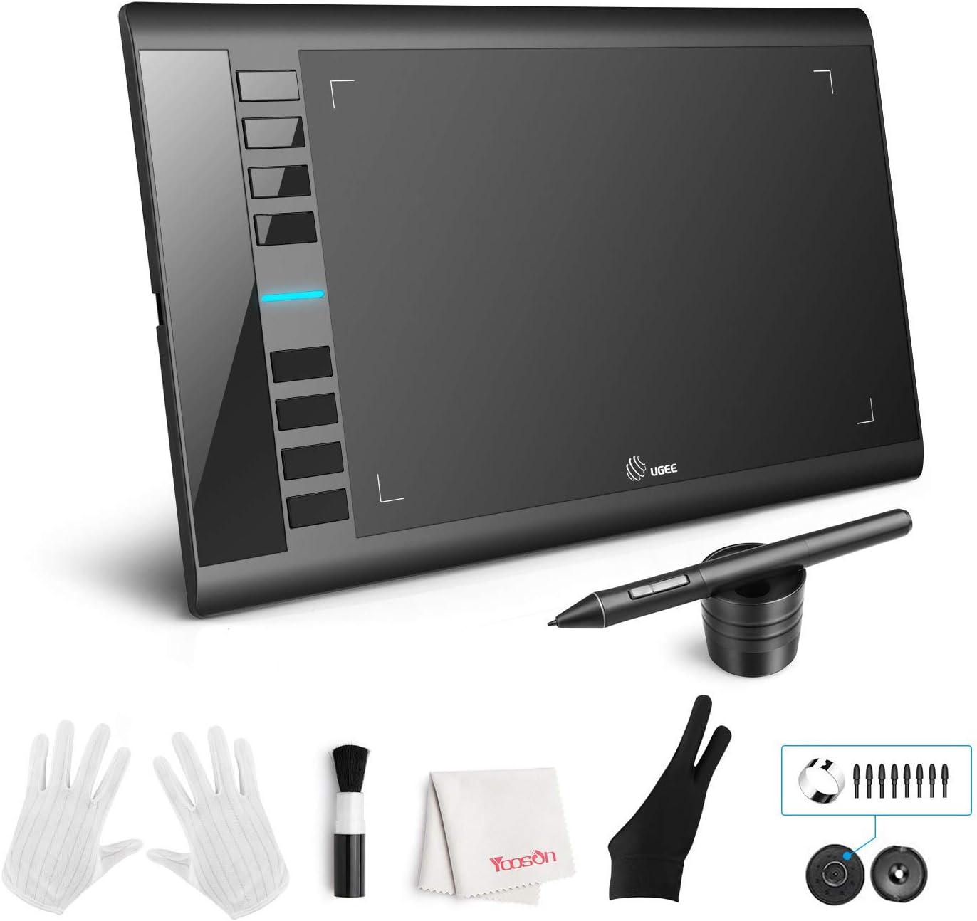 UGEE M708 Drawing Tablet,10x6in 3D Digital Graphics Tablet with 8192 Level Battery-free Tilt Pen,8 Hot Keys,Art Design Creation Tablet for PC with Windows 11/10/8/7,Mac OS 10.10 or above,Chromebook