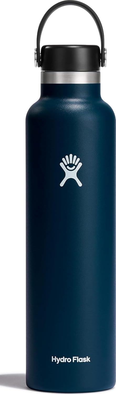 Hydro Flask Water Bottle - Insulated Stainless Steel - Non Spill, Leakproof in 24 Oz Indigo Blue