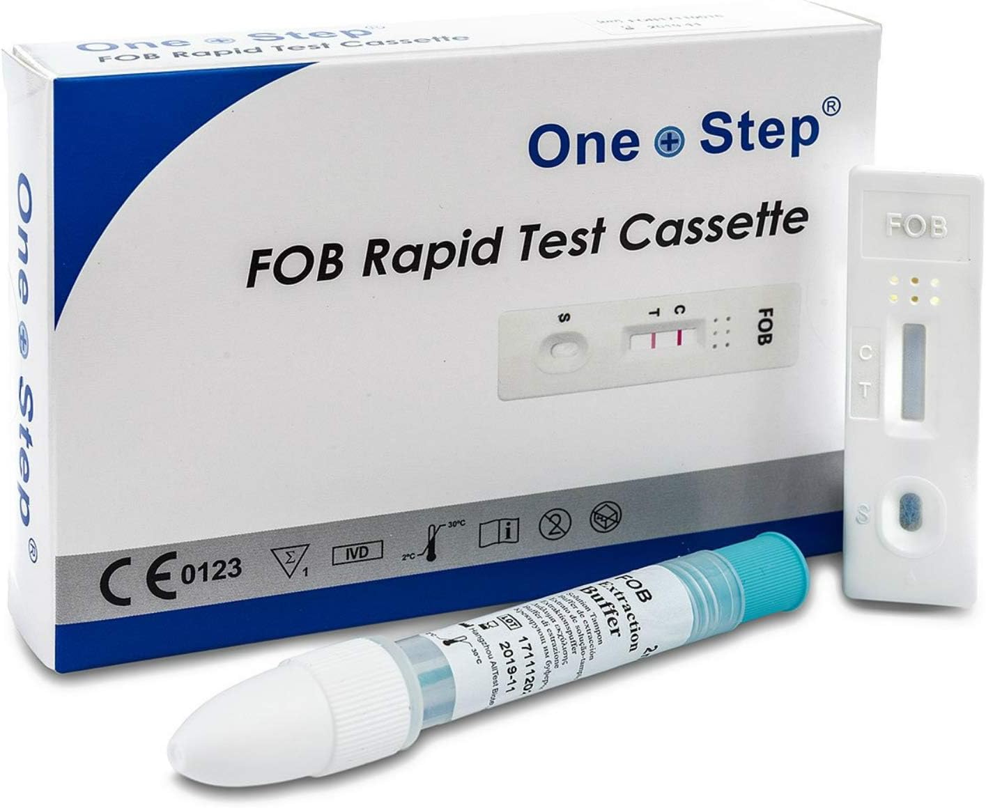 One Step Bowel Test, 1 Test Pack, Colon Faecal Screening Test Kit, Occult Blood in Stools Home Testing, Potential Gastrointestinal Concerns, Home Bowel (FOB) Health Check