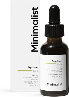 Minimalist Squalane 100% (Plant Derived) Face Oil for Moisturization | Improves Skin Hydration & Reduces Fine Lines | Restores Suppleness, Firmness & Elasticity of Skin | 1 Fl Oz / 30 ml