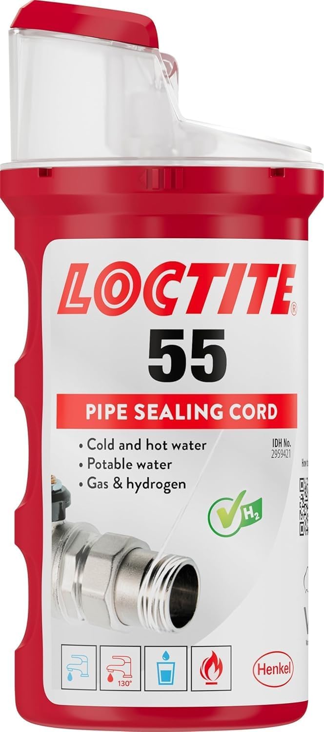 LOCTITE 55 Pipe Thread Sealant, Non-Curing Cord, White, 1x160m